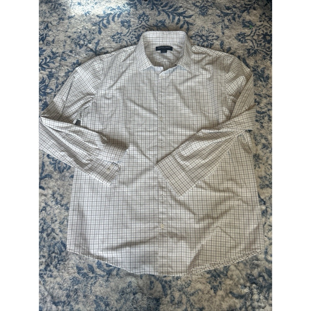 Mizzen + Main Shirt Leeward XXL 2XL Trim Fit Long Sleeve Button Down White USA